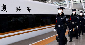 女子乘警组亮相京沪高铁