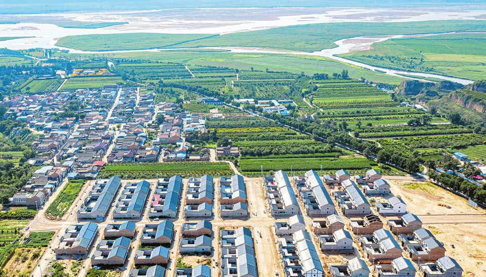 美丽乡村 新村新貌 万荣县荣河镇庙前村新区村依托黄汾交汇的独特地理